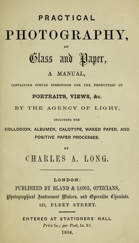 Cover for Practical photography on glass and paper