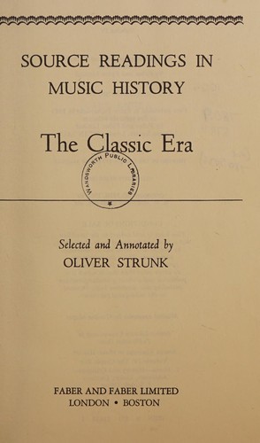 Cover for Source Readings in Music History