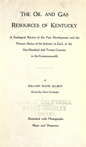 Cover for The oil and gas resources of Kentucky