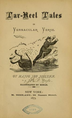 Cover for Tar-heel tales in vernacular verse.