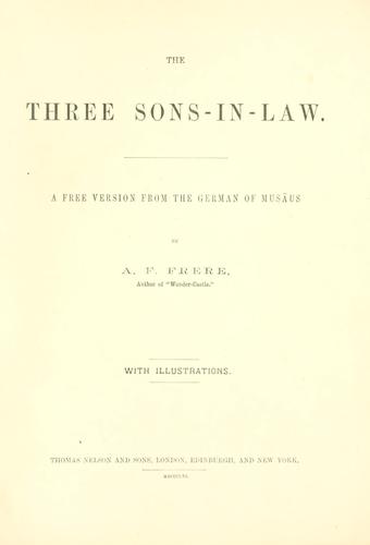 Cover for The three sons-in-law