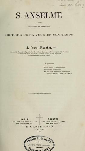 Cover for S. Anselme (d'Aoste), archevêque de Cantorbéry