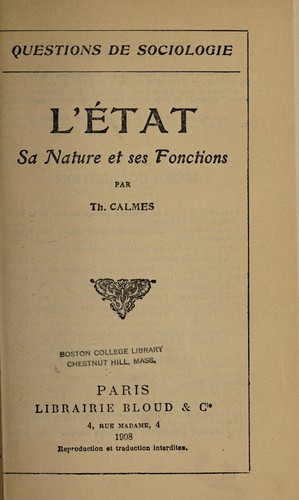 Cover for L'état