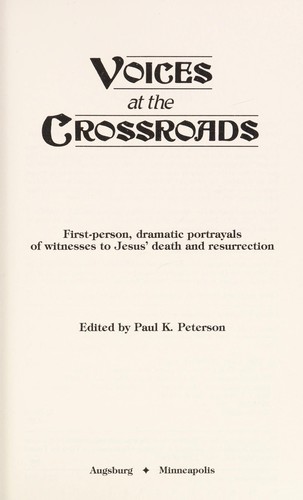 Cover for Voices at the crossroads