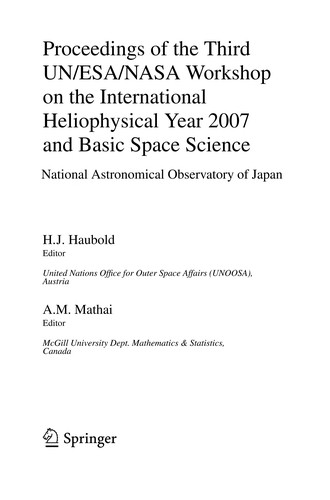 Cover for Proceedings of the Third UN/ESA/NASA Workshop on the International Heliophysical Year 2007 and Basic Space Science