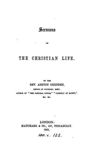 Cover for Sermons on the Christian life