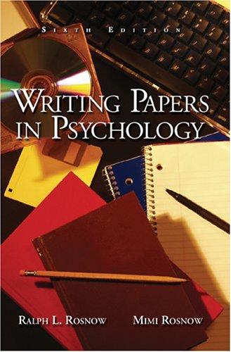 Cover for Writing papers in psychology