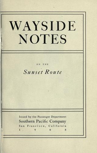 Cover for Wayside notes on the Sunset route