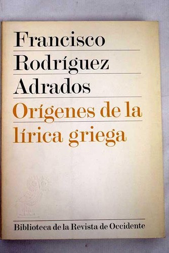 Cover for Orígenes de la lírica griega