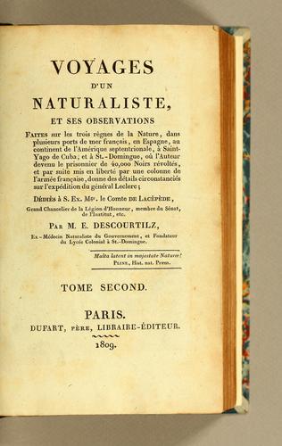 Cover for Voyage d'un naturaliste, ..