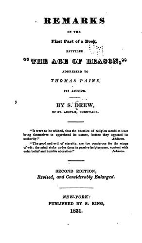 Cover for Remarks on the First Part of a Book, Entitled "The Age of Reason"