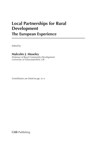 Cover for Local partnerships for rural development