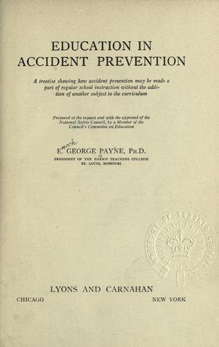 Cover for Education in accident prevention