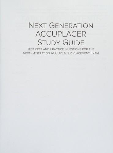 Cover for Next Generation ACCUPLACER Study Guide