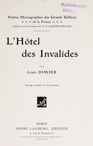 Cover for L'Hôtel des invalides