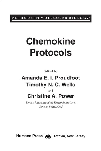Cover for Chemokine protocols
