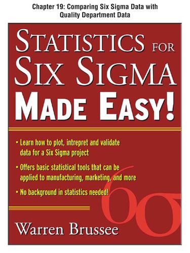 Cover for Comparing Six Sigma Data with Quality Department Data