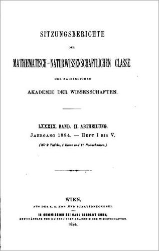 Cover for Sitzungsberichte der Kaiserlichen Akademie der Wissenschaften, Mathematisch-naturwissenschaftliche Classe