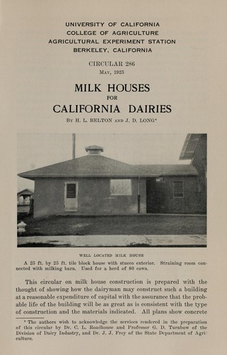 Cover for Milk houses for California dairies