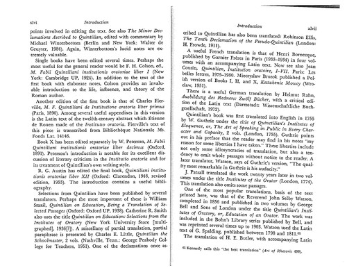 Cover for Quintillian on the Teaching of Speaking and Writing