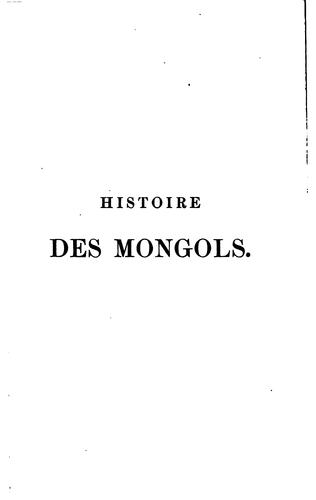 Cover for Histoire des Mongols