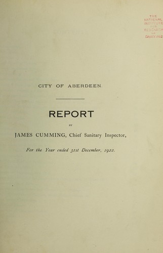 Cover for [Report 1922]