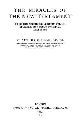 Cover for The miracles of the New Testament