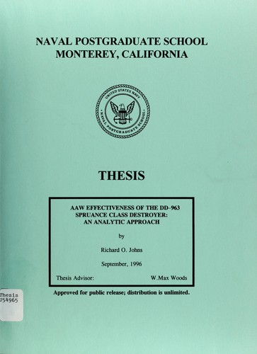 Cover for AAW effectiveness of the DD-963 Spruance class destroyer