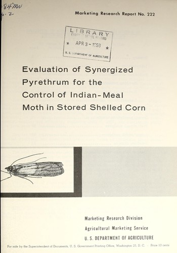 Cover for Evaluation of synergized pyrethrum for the control of Indian-meal moth in stored shelled corn