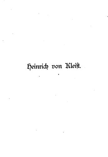 Cover for Heinrich von Kleist