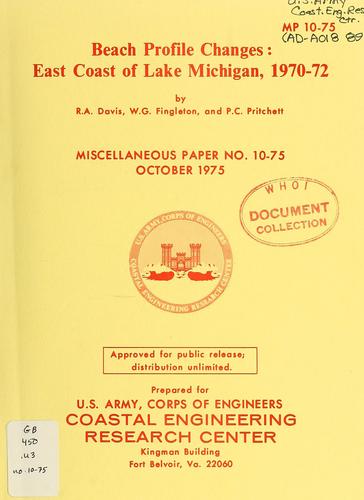 Cover for Beach profile changes - east coast of Lake Michigan, 1970-72