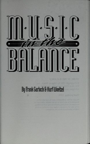Cover for Music in the balance