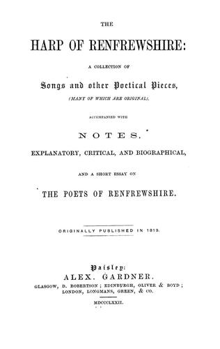 Cover for The Harp of Renfrewshire