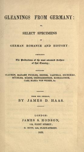 Cover for Gleanings from Germany