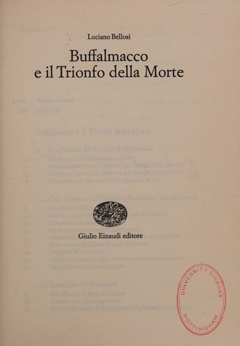 Cover for Buffalmacco e il Trionfo della morte.