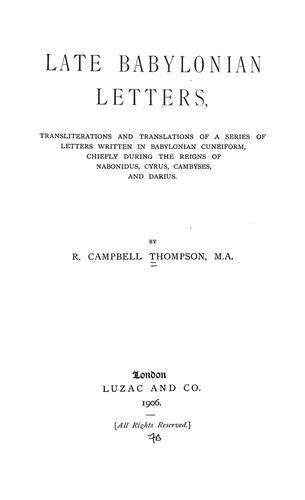 Cover for Late Babylonian letters