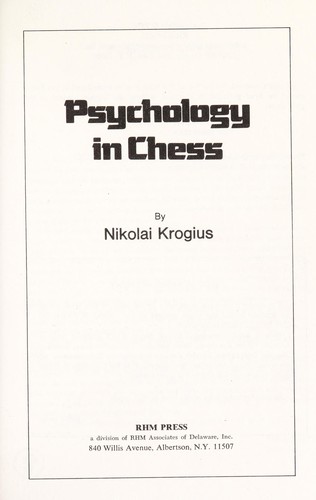 Cover for Psychology in Chess