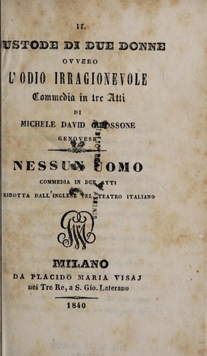 Cover for Il custode di due donne, ovvero, L'odio irragionevole