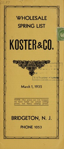 Cover for Wholesale spring list