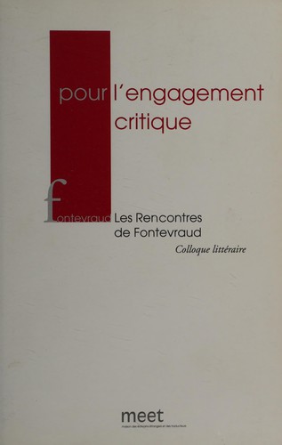 Cover for Pour l'engagement critique