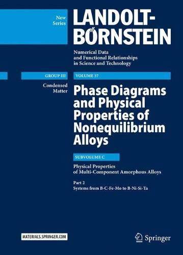 Cover for Phase Diagrams and Physical Properties of Nonequilibrium Alloys : Subvolume C : Physical Properties of Multi-Component Amorphous Alloys, Part 2