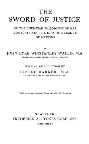 Cover for The sword of justice