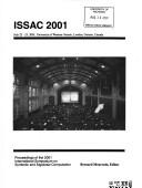 Cover for 2001 International Symposium on Symbolic and Algebraic Computation