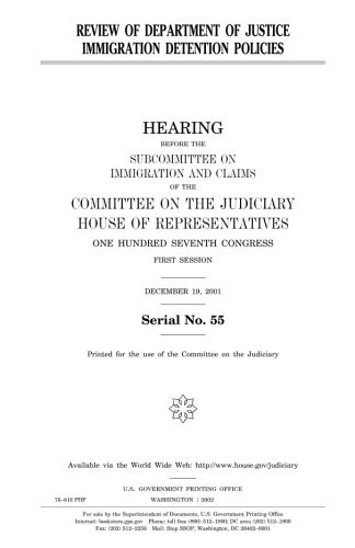 Cover for Review of Department of Justice immigration detention policies