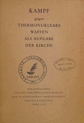 Cover for Kampf gegen thermonukleare Waffen