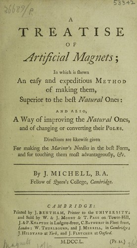Cover for A treatise of artificial magnets