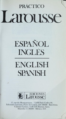 Cover for Larousse Diccionario Practico