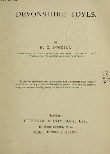 Cover for Devonshire idyls