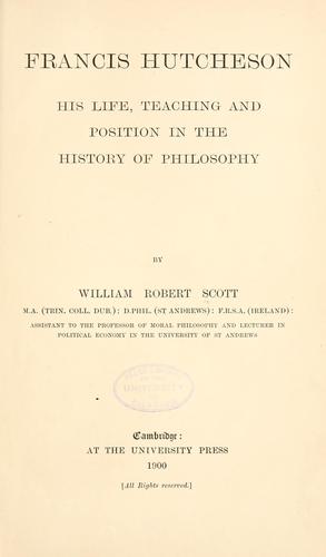 Cover for Francis Hutcheson