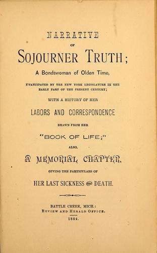 Cover for Narrative of Sojourner Truth